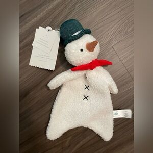 Cloud island Snowman Security Blanket with Red Bow
